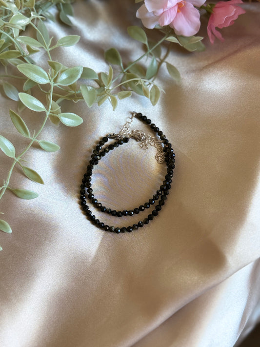 Goldsheen obsidian faceted bracelet