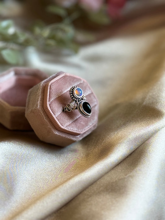 Eclipse Ring (Opal & Onyx) sz 7